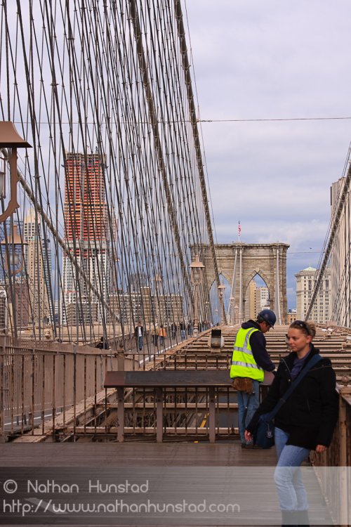Workers on the Brooklyn Bridge